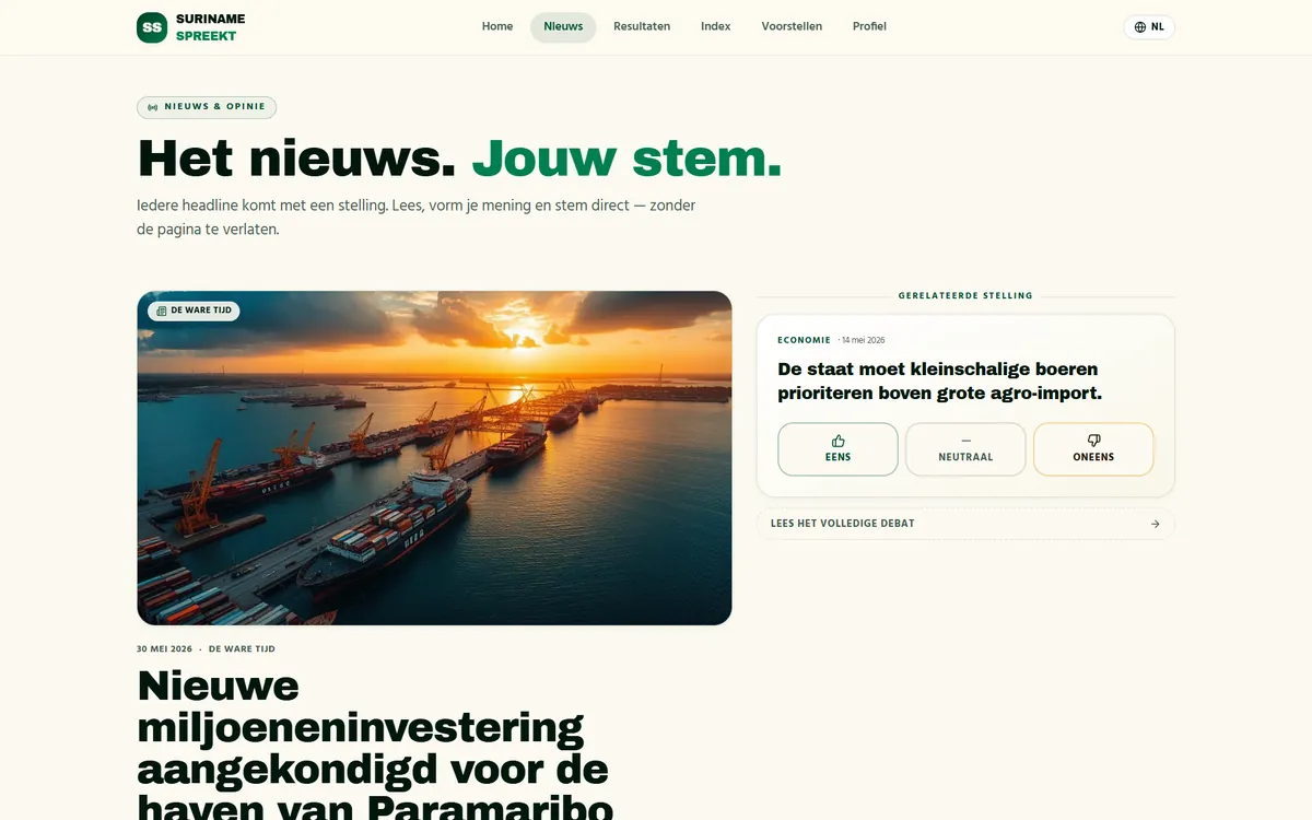 Suriname Spreekt: nieuws, publieksvragen en stemmen op actuele stellingen